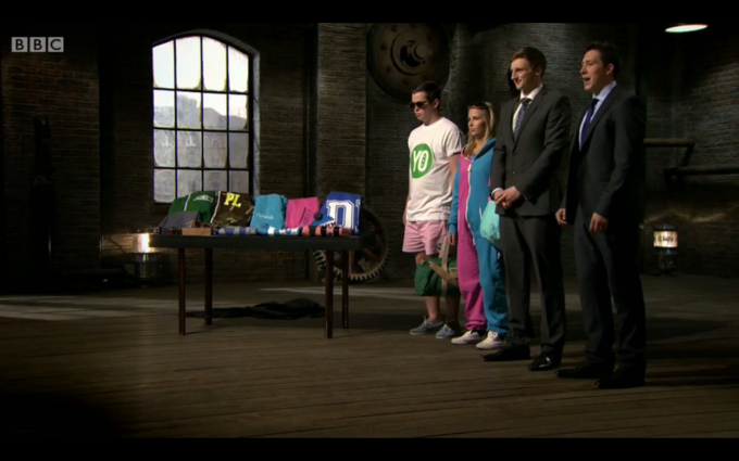 Tom (middle right) and Chris line up alongside YoungOnes models.