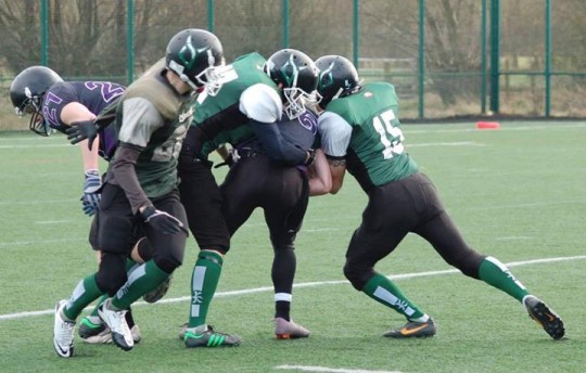 Rafael Serrano and Kieran Francis Combine for the Tackle