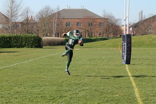 Alex Briggs Celebrates the Demons First Touchdown of the Day