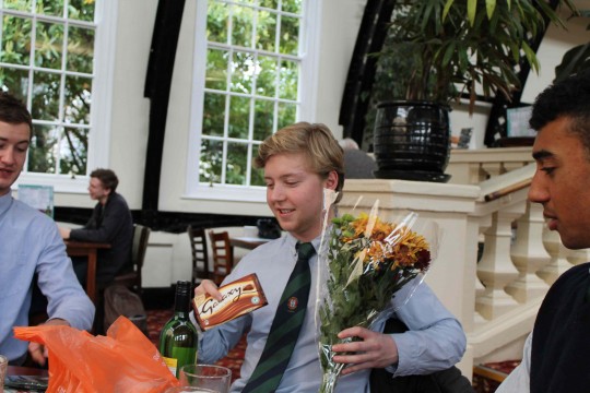 True Gents that they are, the EUMHC gave Harry flowers AND chocolate