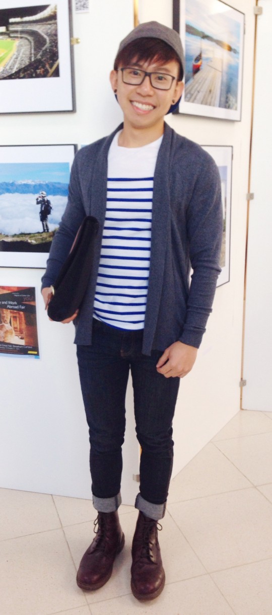 Jac embraces the Parisian-look with the stripes, owning it with his Superman cap!