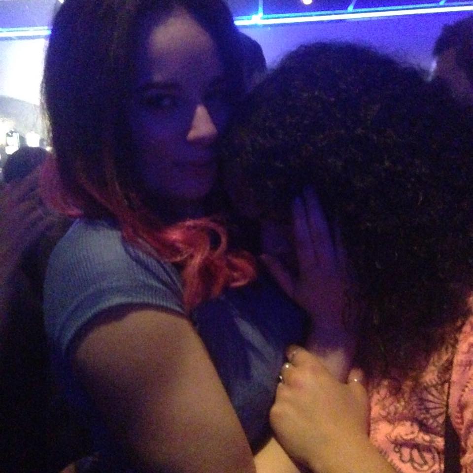 A sobbing girl and her defensive friend. How original.