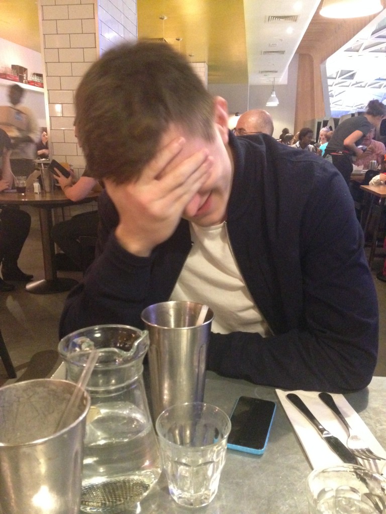 Please can you stop, we're in a restaurant