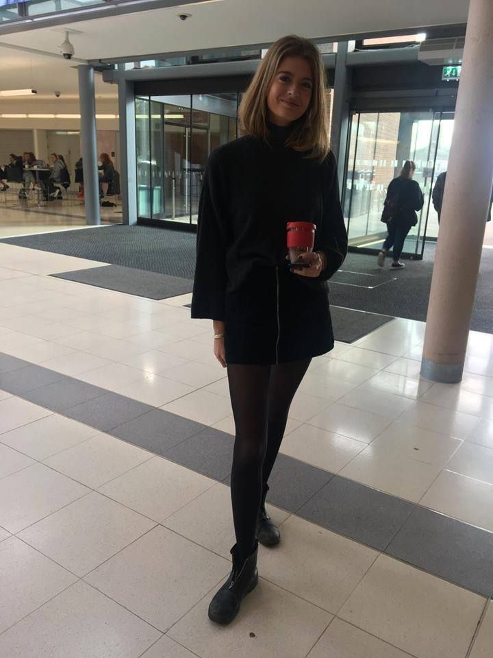 Image may contain: Female, Door, Long Sleeve, Shoe, Footwear, Floor, Pants, Sleeve, Flooring, Person, Human, Clothing, Apparel