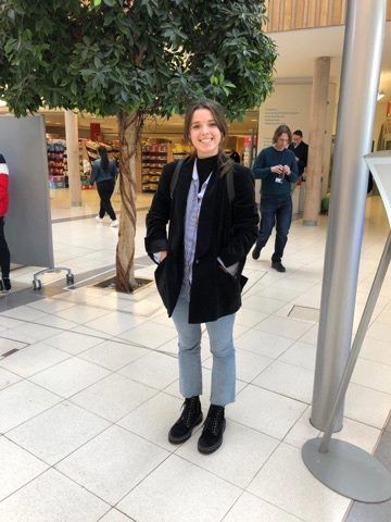 Image may contain: Jacket, Coat, Pedestrian, Clothing, Apparel, Person, Human