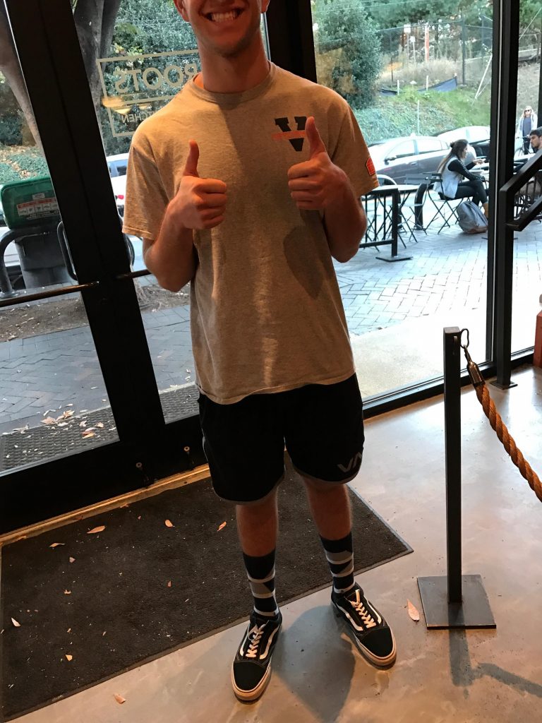 Mehron likes to keep it casual while repping his hoo pride