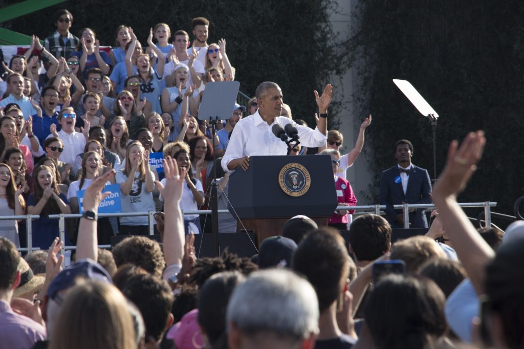 Obama criticizes the G.O.P. Candidate Donald Trump in Chapel Hill, N.C. Photo: Brenna Elmore / The Tab