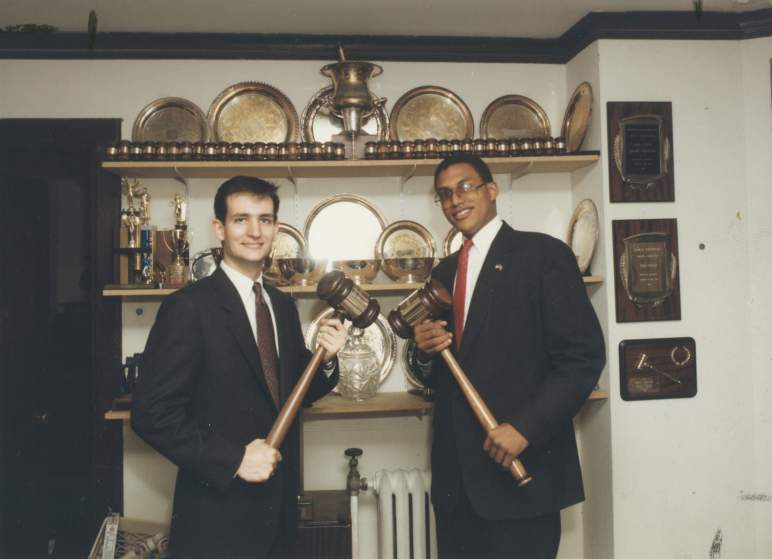 Cruz and debate partner David Panton at Princeton during their senior year