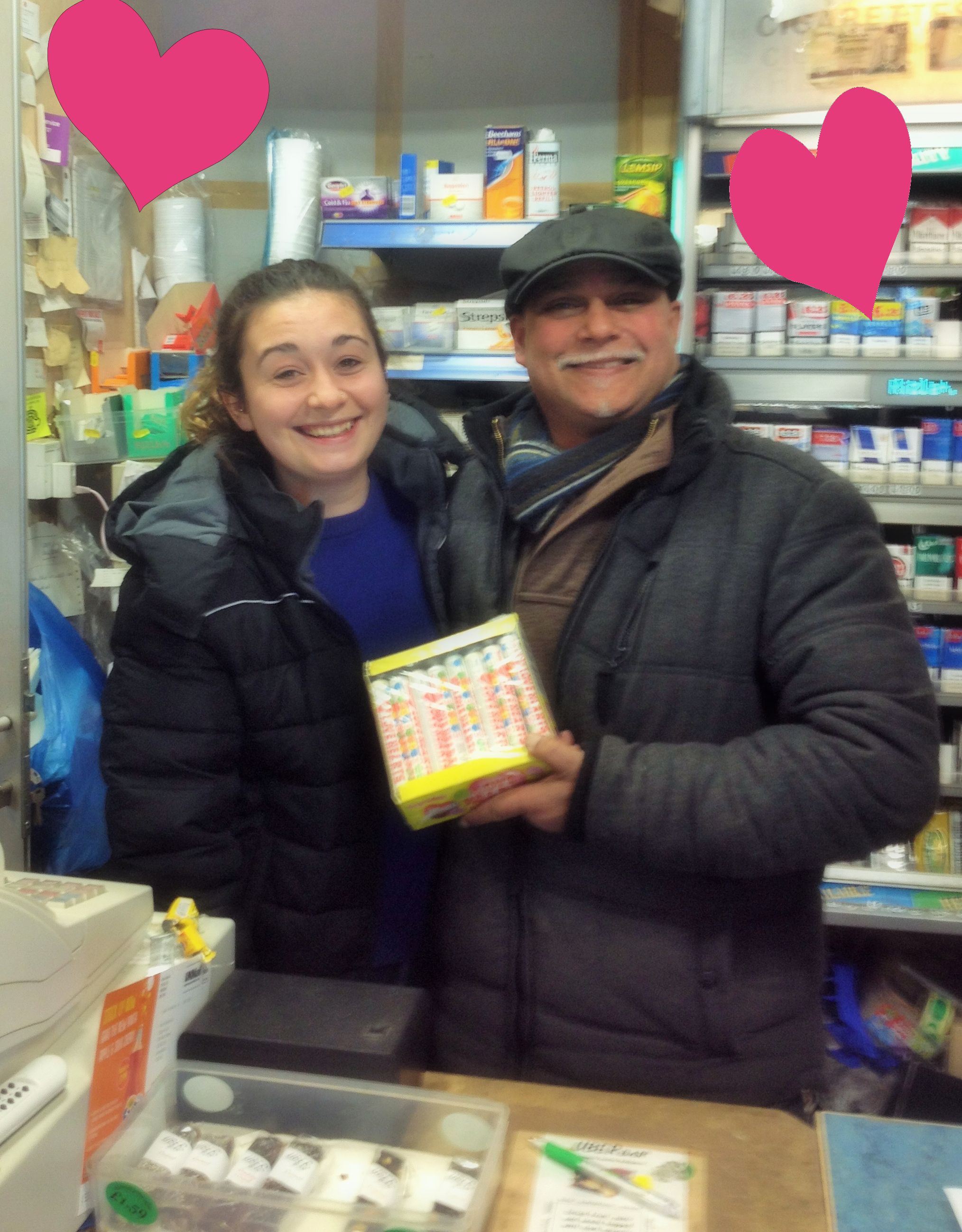 I think he would also recommend love hearts as a gift