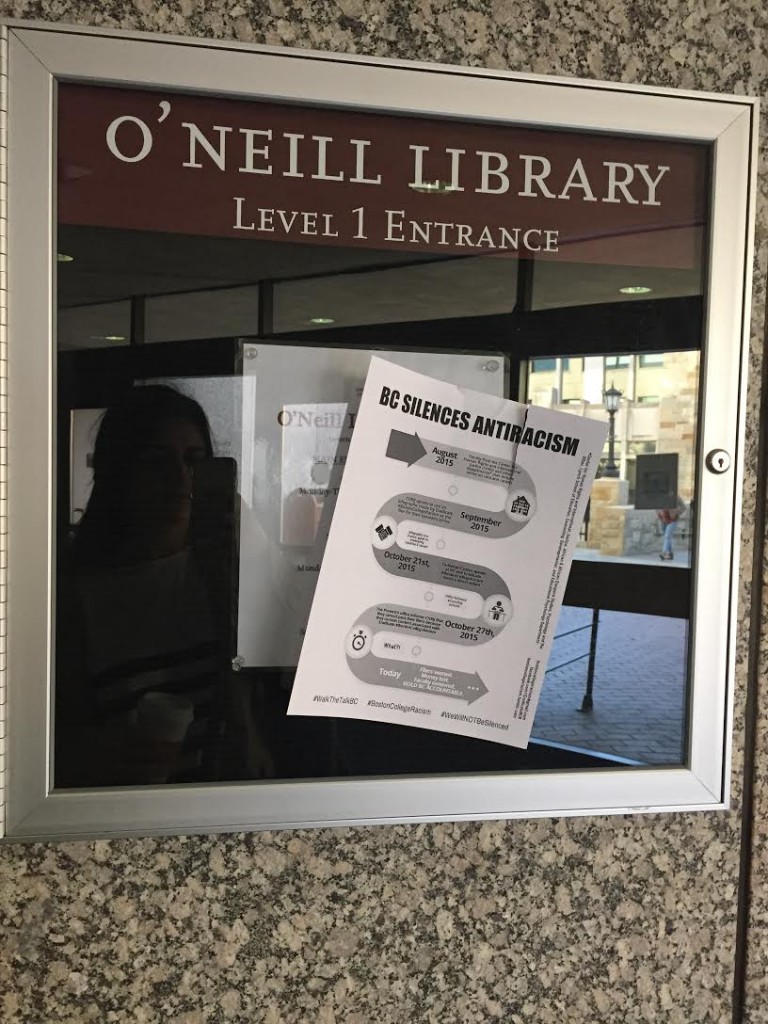 bc silences racism flyers hung throughout campus racism flyers