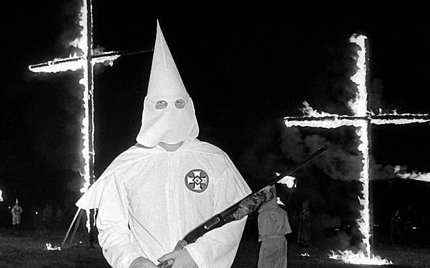 Comparisons between Black Lives Matter and the Ku Klux Klan are wrong on so many levels, but the first thing that comes to mind is that the Black Lives Matter movement doesn't prance around in ridiculous costumes because they're too afraid to show their faces. (Photo courtesy of the Arkansas Times)