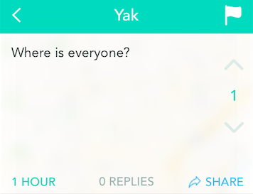 Student post on Yik Yak.