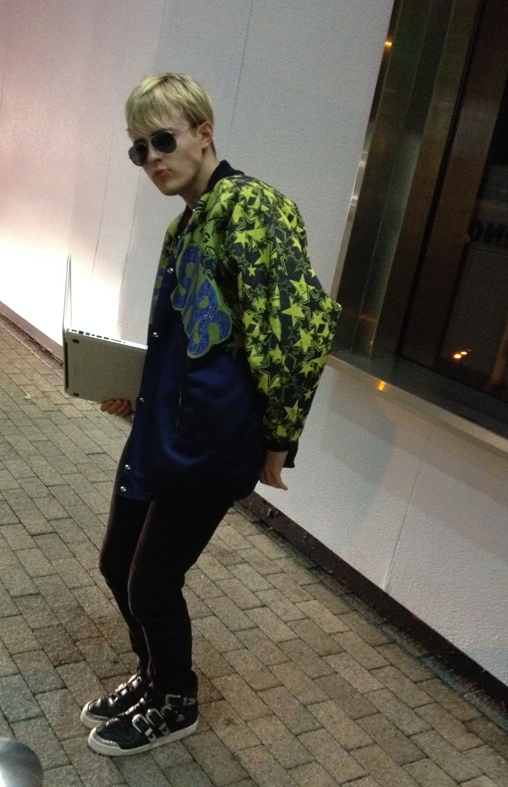 John wearing one of Eppie's designs