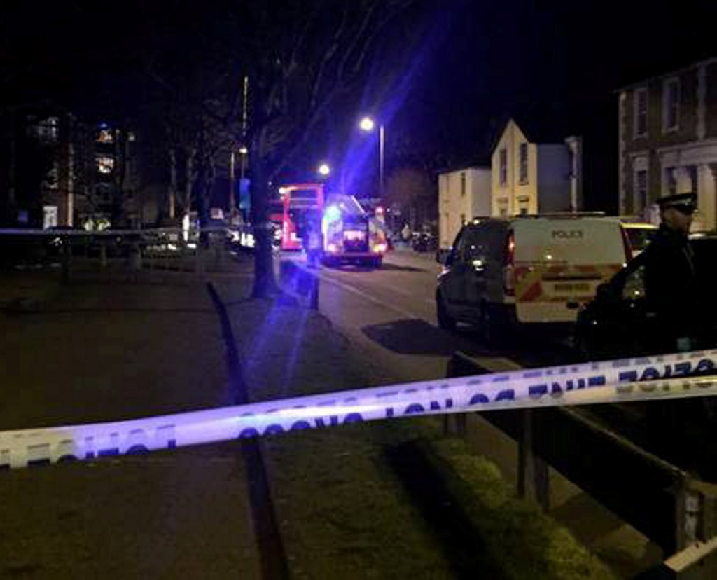 The scene of the collision