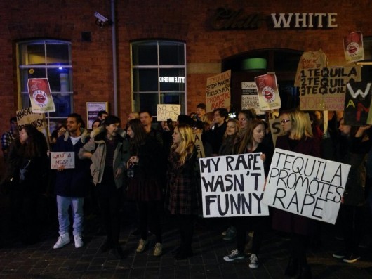 Protest... students campaigned against Tequila video