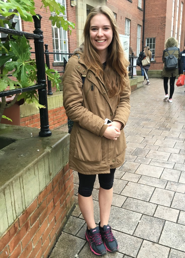 “I normally aim to go to the gym in the morning so put on my gym kit… it doesn’t always work out though”. We feel you Georgia, by the time the 3rd lecture of the day has come round we just want to go home and binge on a big bowl of pasta not get our sweat on.