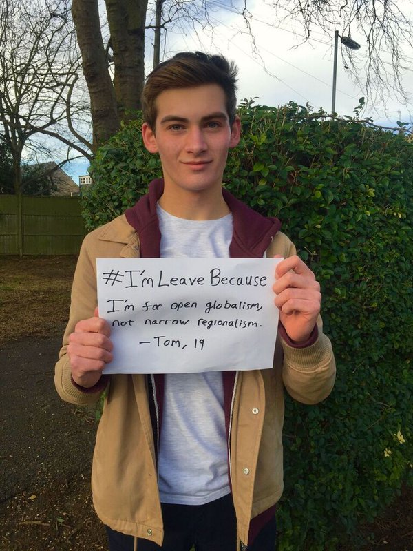 Politics fresher Tom wants us to leave the EU
