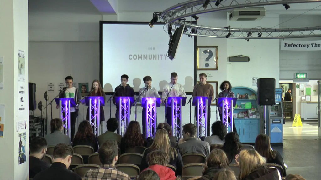 Jamie, Laurie, Matthias, Sam (the presenter), James Killin, James Parry, Sasha