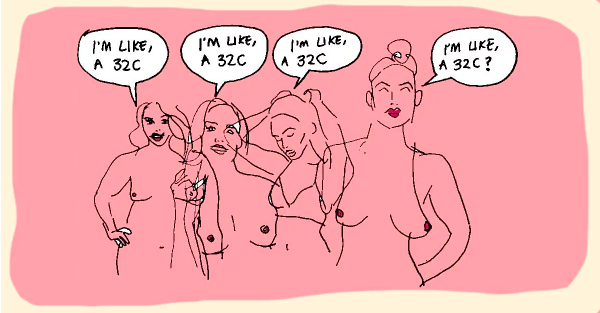 All the struggles of having average-sized tits