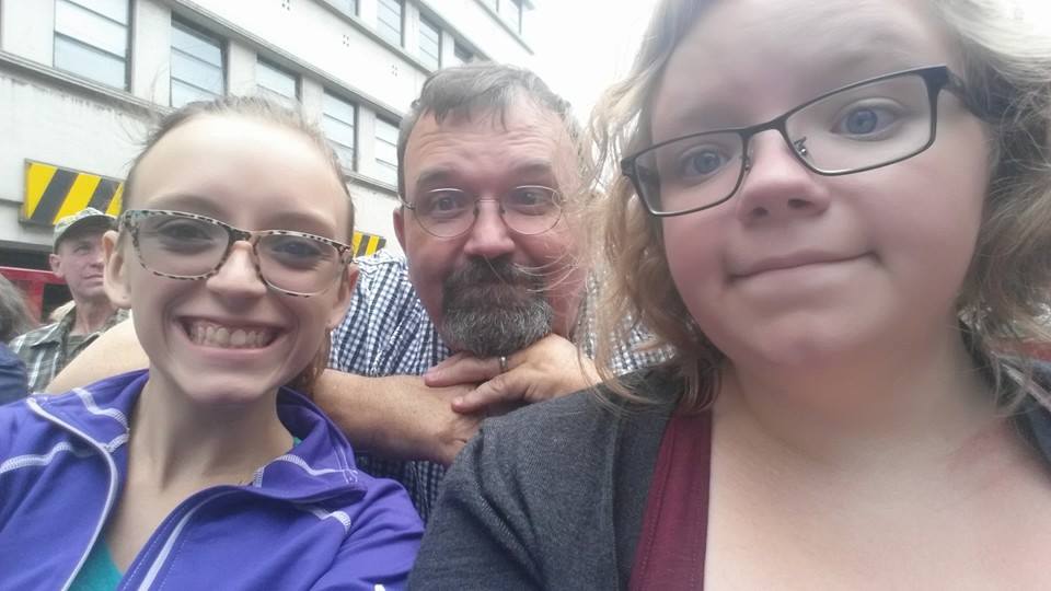 From left to right: Me, my dad, my sister
