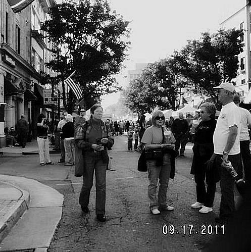 Some of the crowd on State Street during Rhythm and Roots