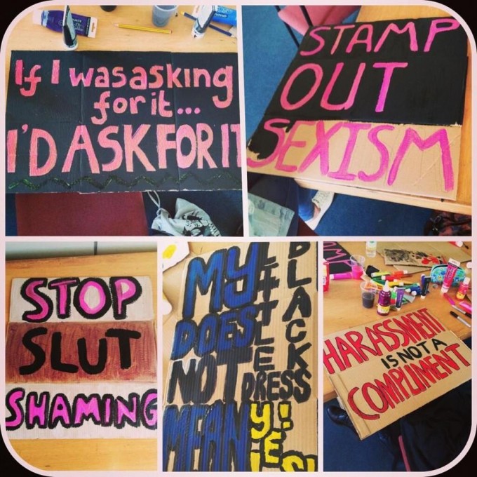 You can't have a protest without placards