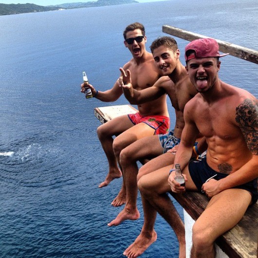 On the lash with the Lads #Kavos2k13 (Williams closest right)