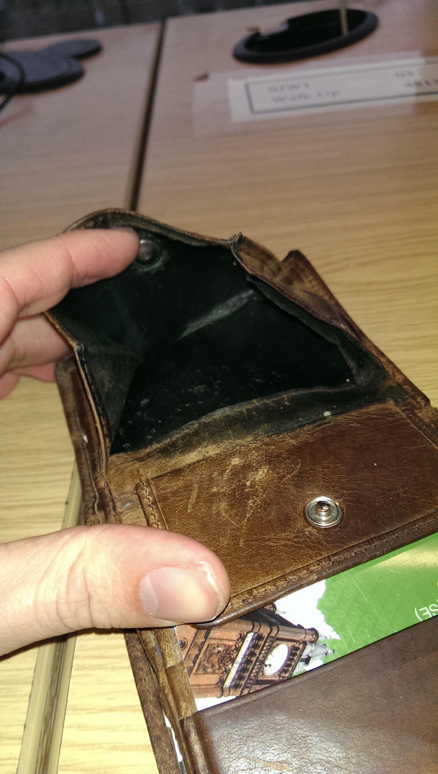 An example of a student wallet post printing.