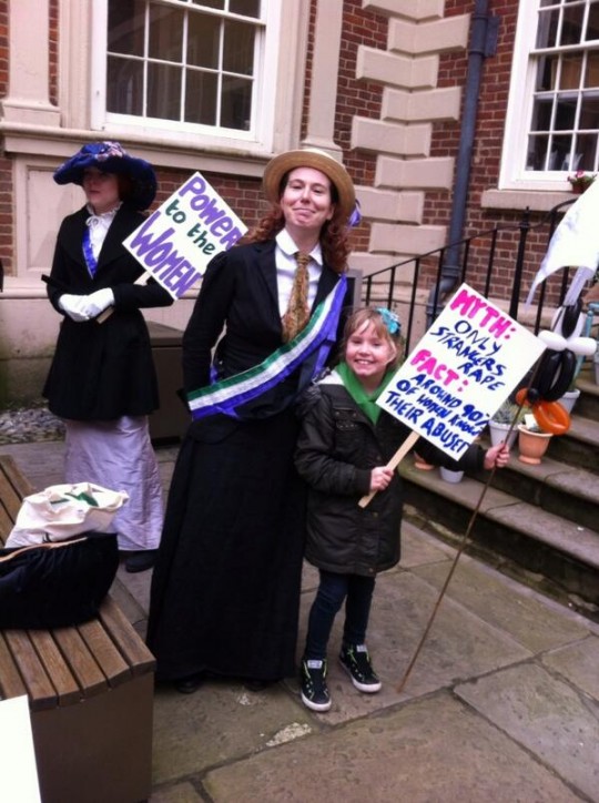 A suffragette in training