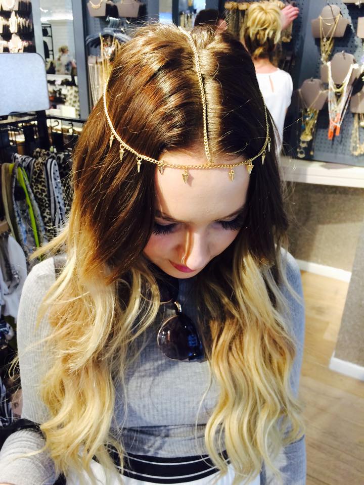 Gold tone mini tusk hair crown, £8.00.