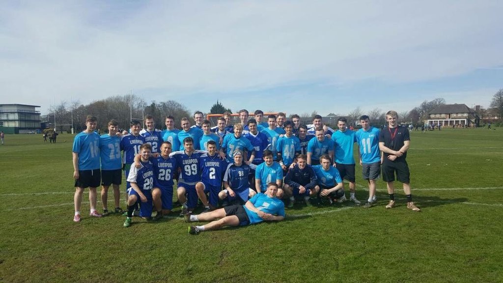 The LAX boys (In dark blue), here with their JMU rivals
