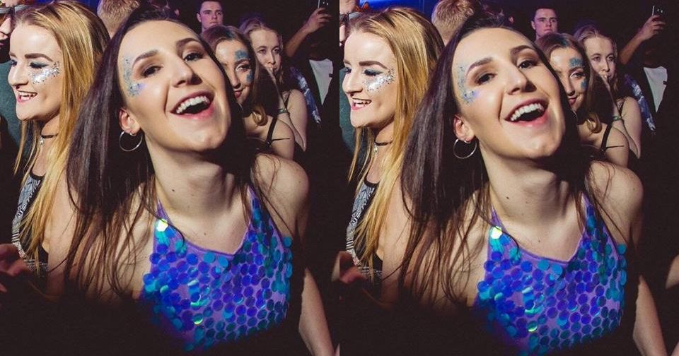 Image may contain: Night Life, Smile, Portrait, Face, Music, Leisure Activities, Person, People, Human