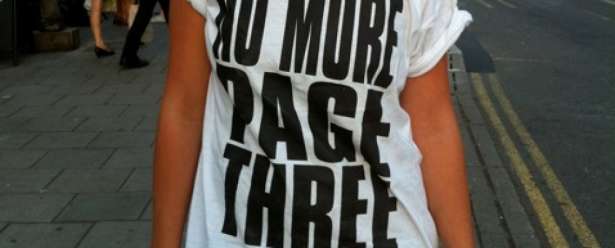 The 'No More Page 3' argument. Presented on a girl's chest.