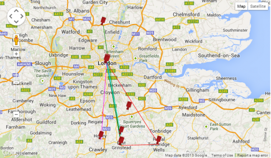 Current location of the teams. Some nearly home already!