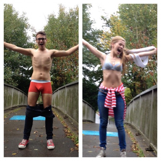 17:11 White Chicks gettin nekked on a bridge