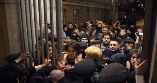 Get out and stay out... police shut the gates