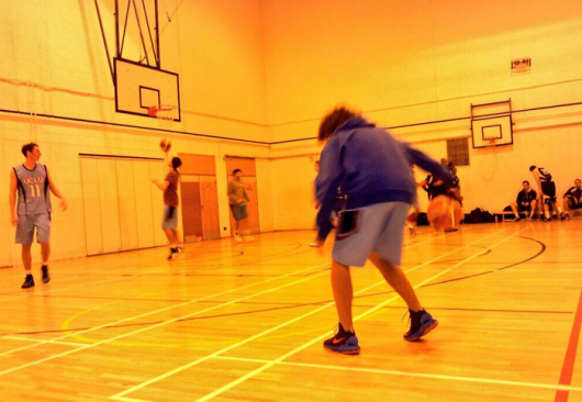 UCL 1s shooting some hoops at half time during their big game against Brunel, in which they won 71-65.