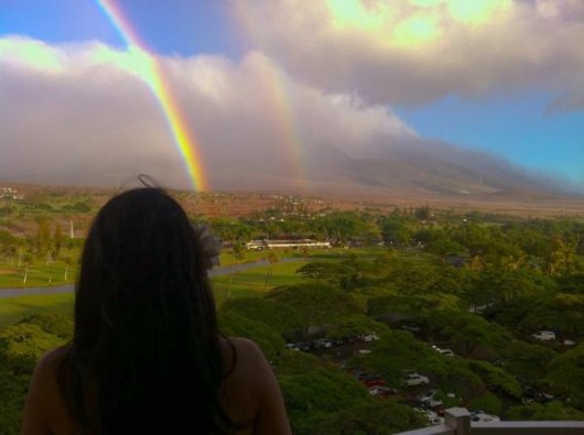 Something lame about storms and rainbows (Twitter)
