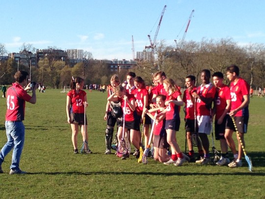 Cheerful in defeat: KCL pose for a varsity souvenir