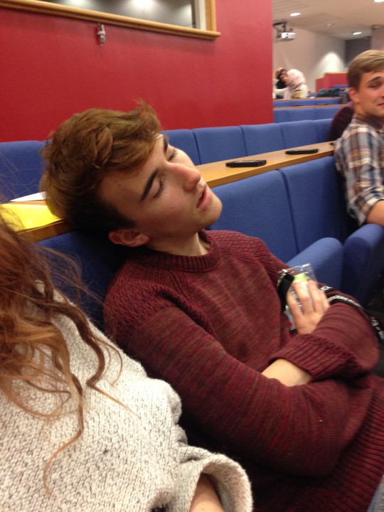 One student was seen falling asleep