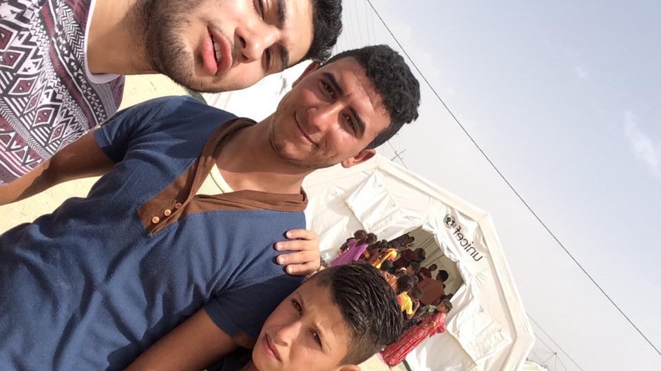 Me with two refugees