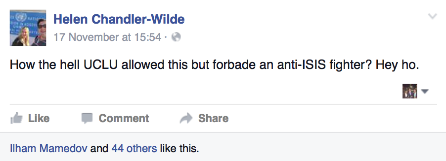 Tory Soc president Helen Chandler-Wilde vocalises her rage