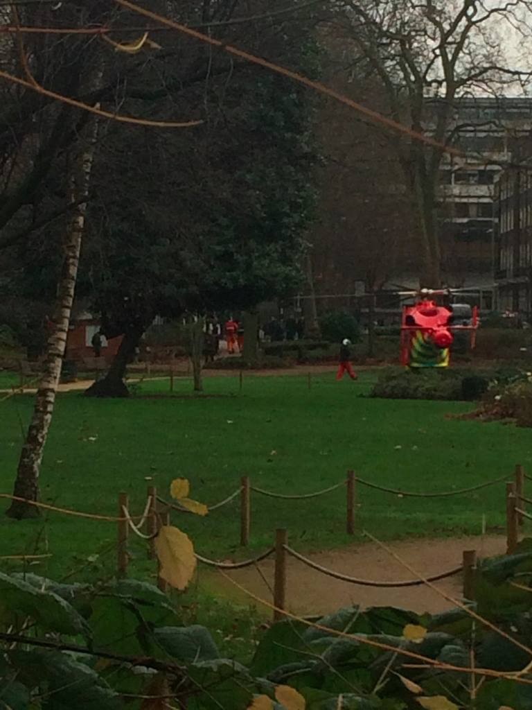 Air ambulance at Gordon Square