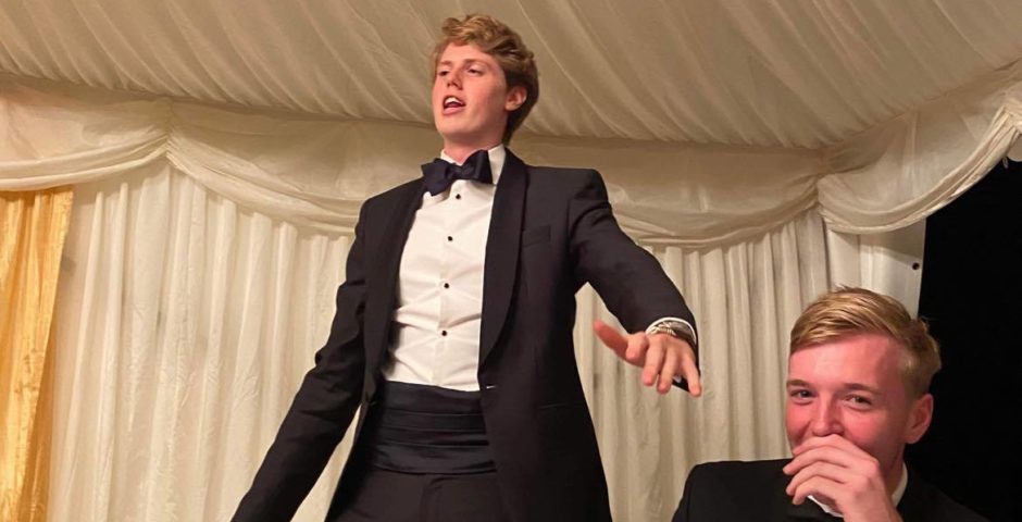 Posh boy at ball