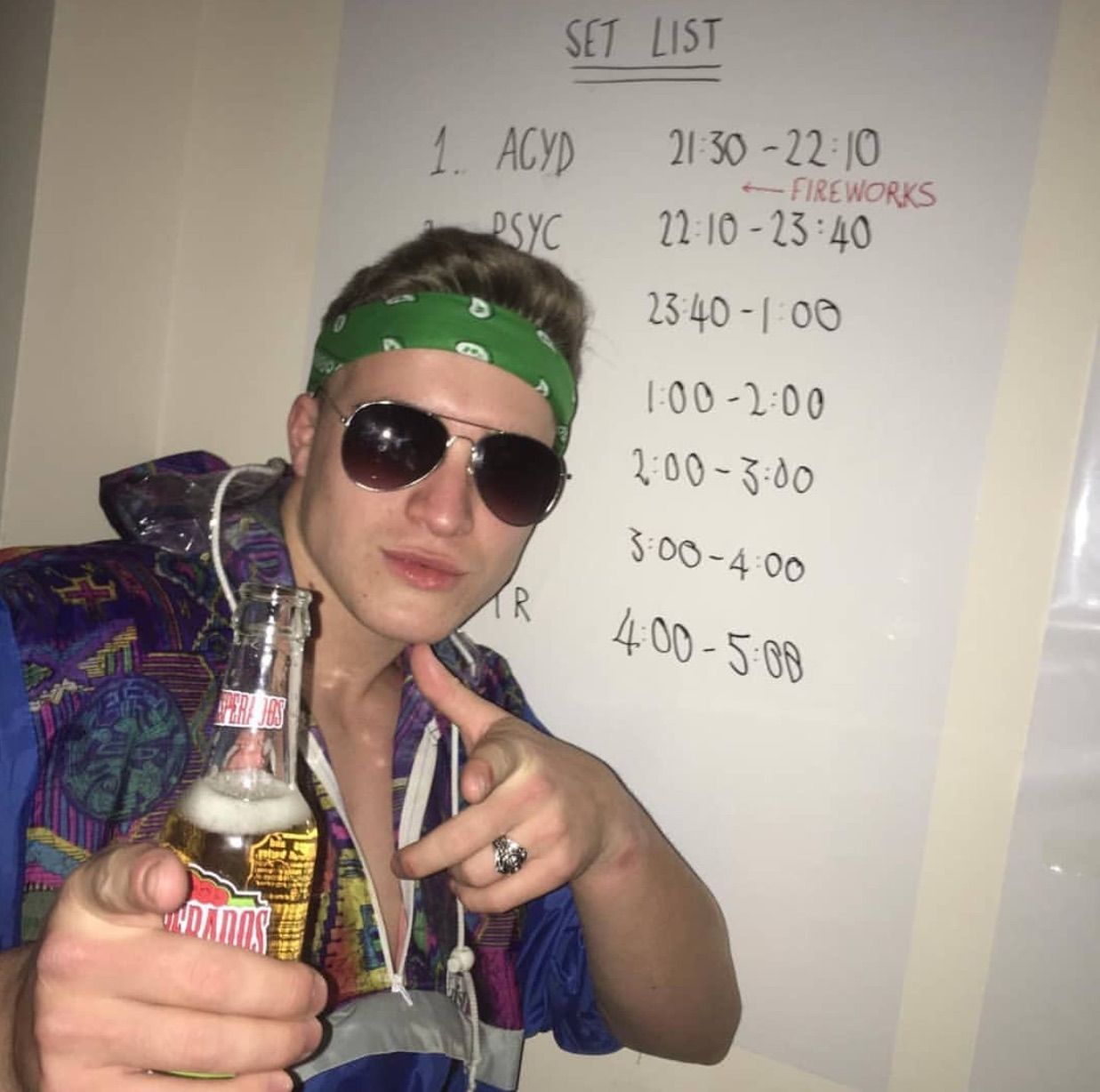 Image may contain: Beer Bottle, Beer, Alcohol, Bottle, Drink, Beverage, Person, Human, Accessory, Accessories, Sunglasses