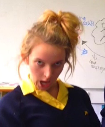 Charlotte Lavender styling the 'ballsack'