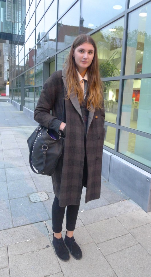 Anna is 3rd year Drama student. She cites 'Manchester fashion' and fashion magazines like Grazia as her style influences.