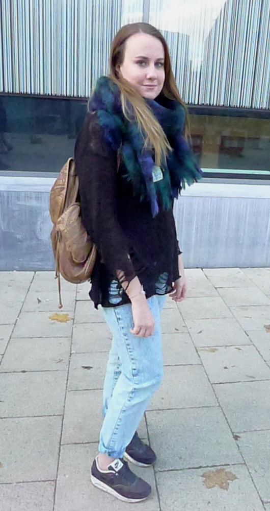 Lydia, 2nd year Linguistics. Lydia loves the tartan trend but feels it’s been ‘so overdone’.