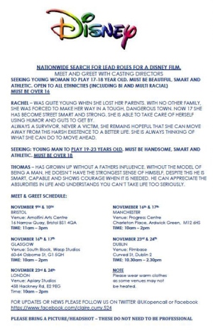 The Disney casting call