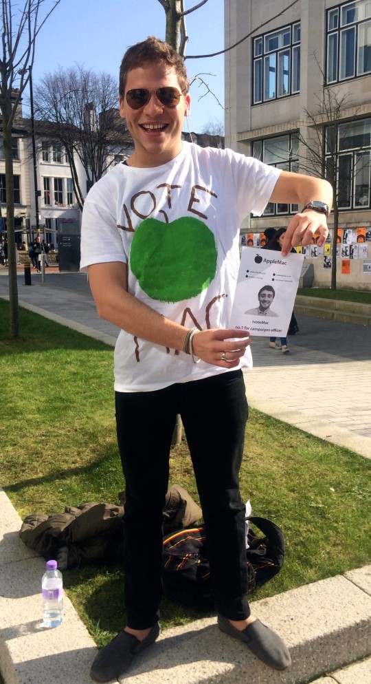 James Gale has spent this week campaigning! Credit goes to that beautifully crafted t-shirt, well done James!